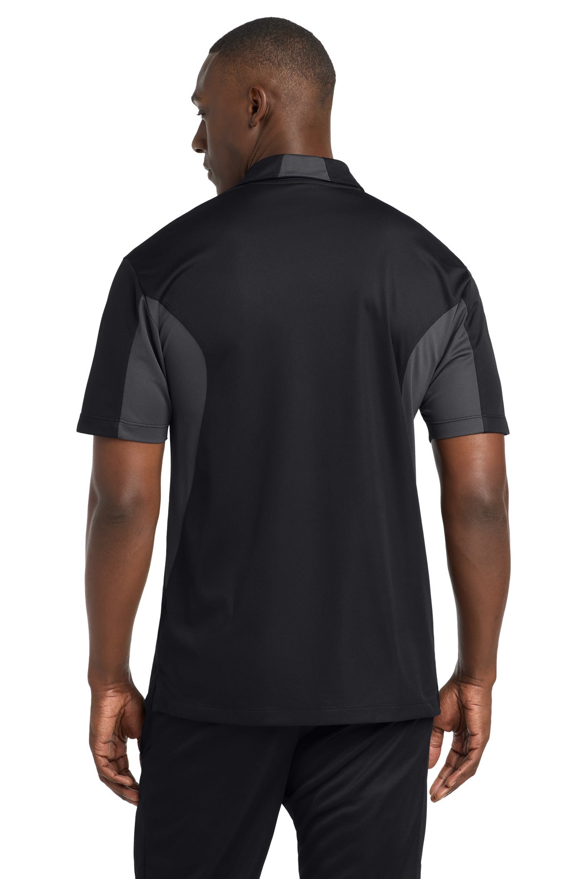 Black/Iron Gry Sport-Tek Side Blocked Micropique Sport-Wick Polo. ST655