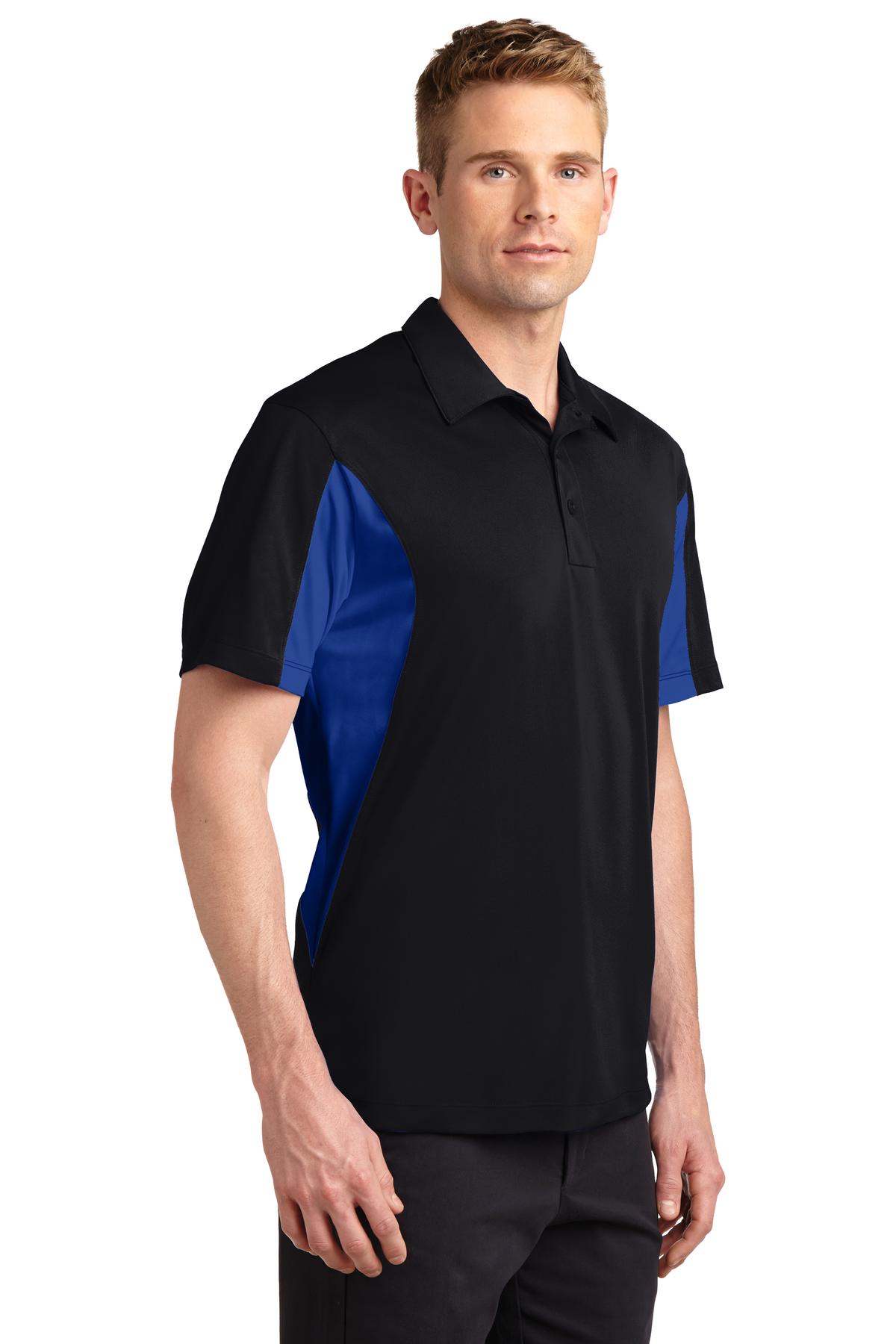 Black/Tr Royal Sport-Tek Side Blocked Micropique Sport-Wick Polo. ST655