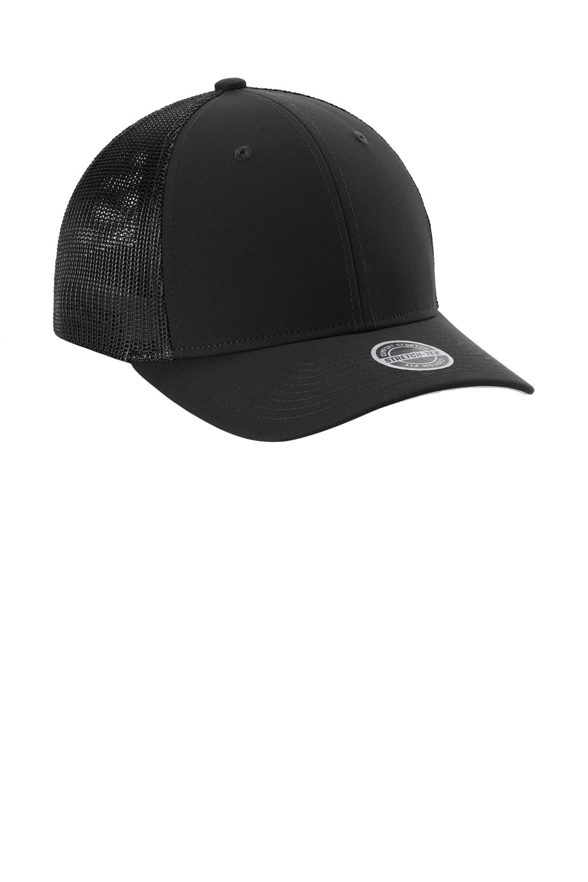 Blk/Blk Sport-Tek Stretch-Tek Mesh Back Cap STC60