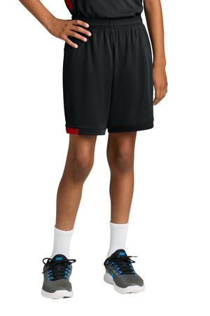 Blk/Blk Sport-Tek Youth Club 5" Short YST4420