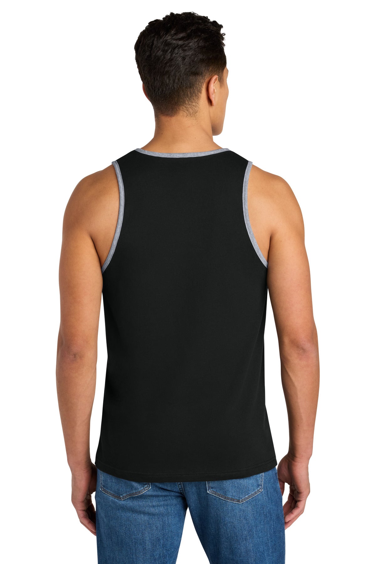 Blk/HtGray Next Level Apparel Cotton Muscle Tank NL3633