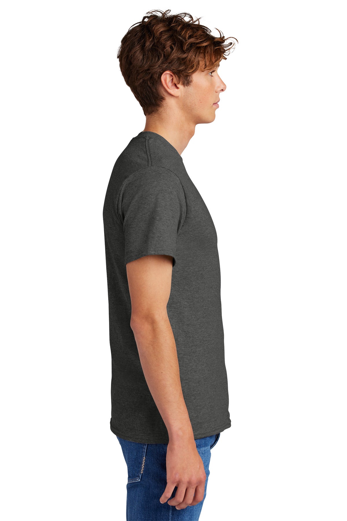BlkHthr Port & Co Core Blend Tee. PC55