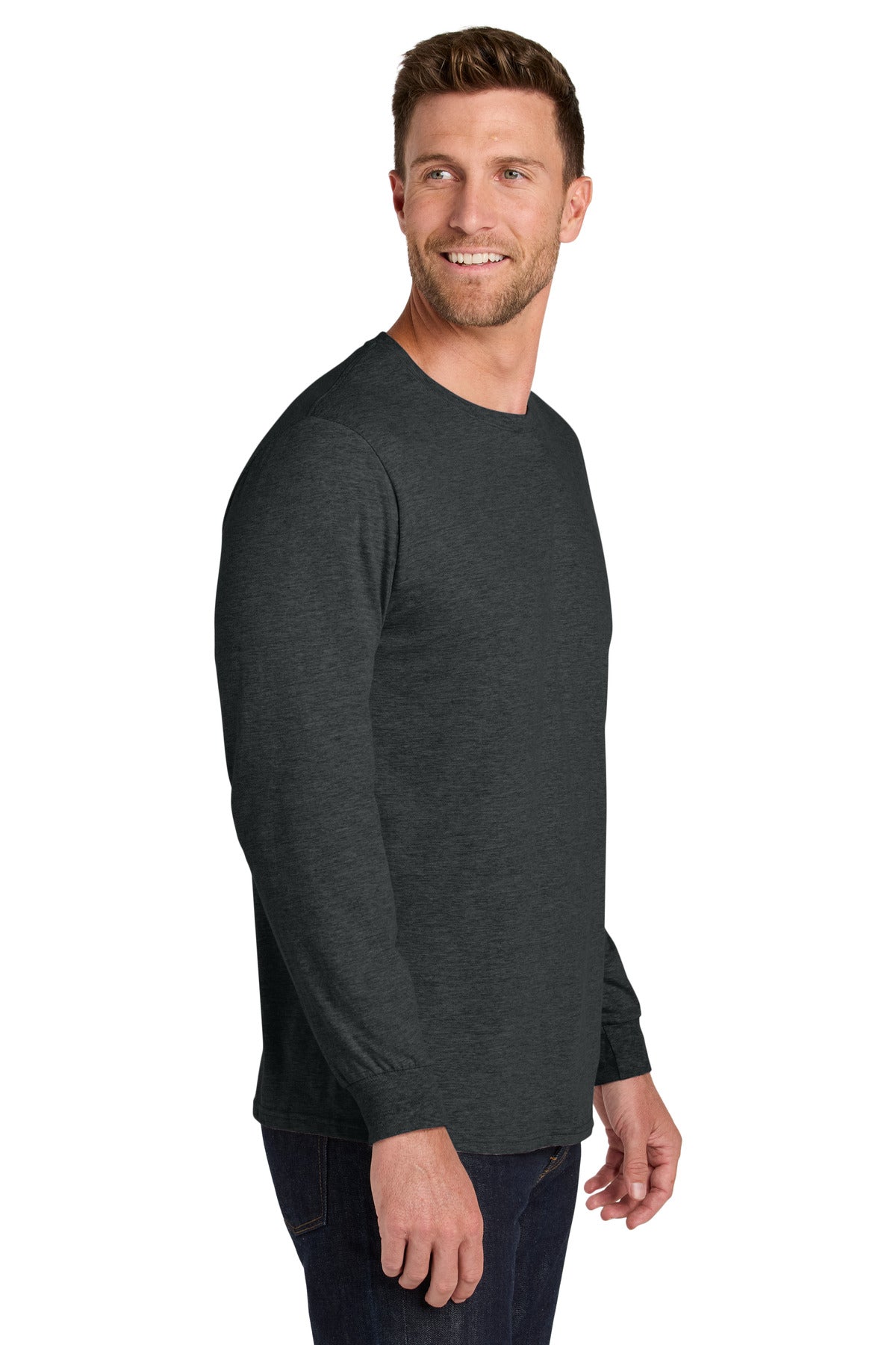 BlkInkHtr Jerzees Ultimate Unisex Ring Spun Long Sleeve T-Shirt IC46L
