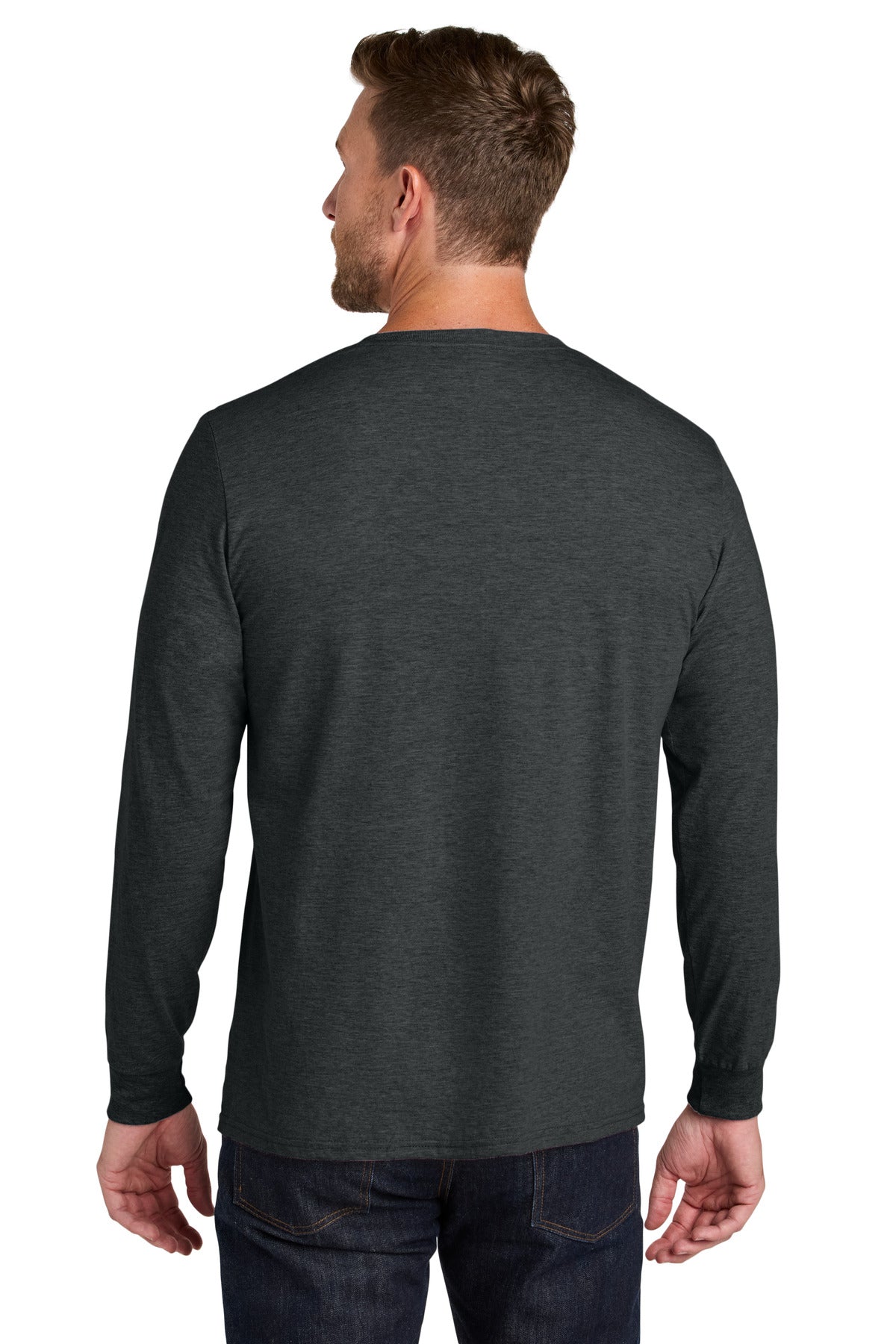 BlkInkHtr Jerzees Ultimate Unisex Ring Spun Long Sleeve T-Shirt IC46L