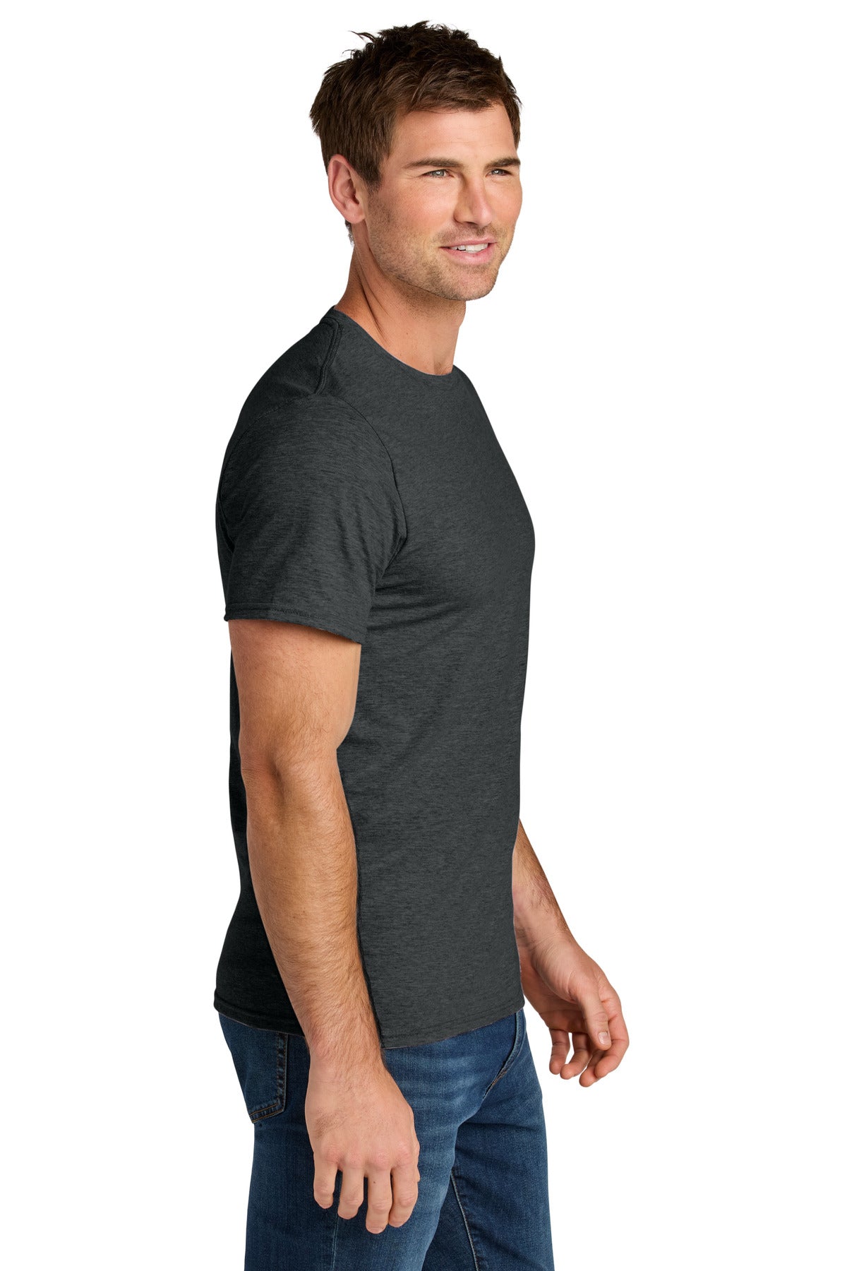 BlkInkHtr Jerzees Ultimate Unisex Ring Spun T-Shirt IC46M