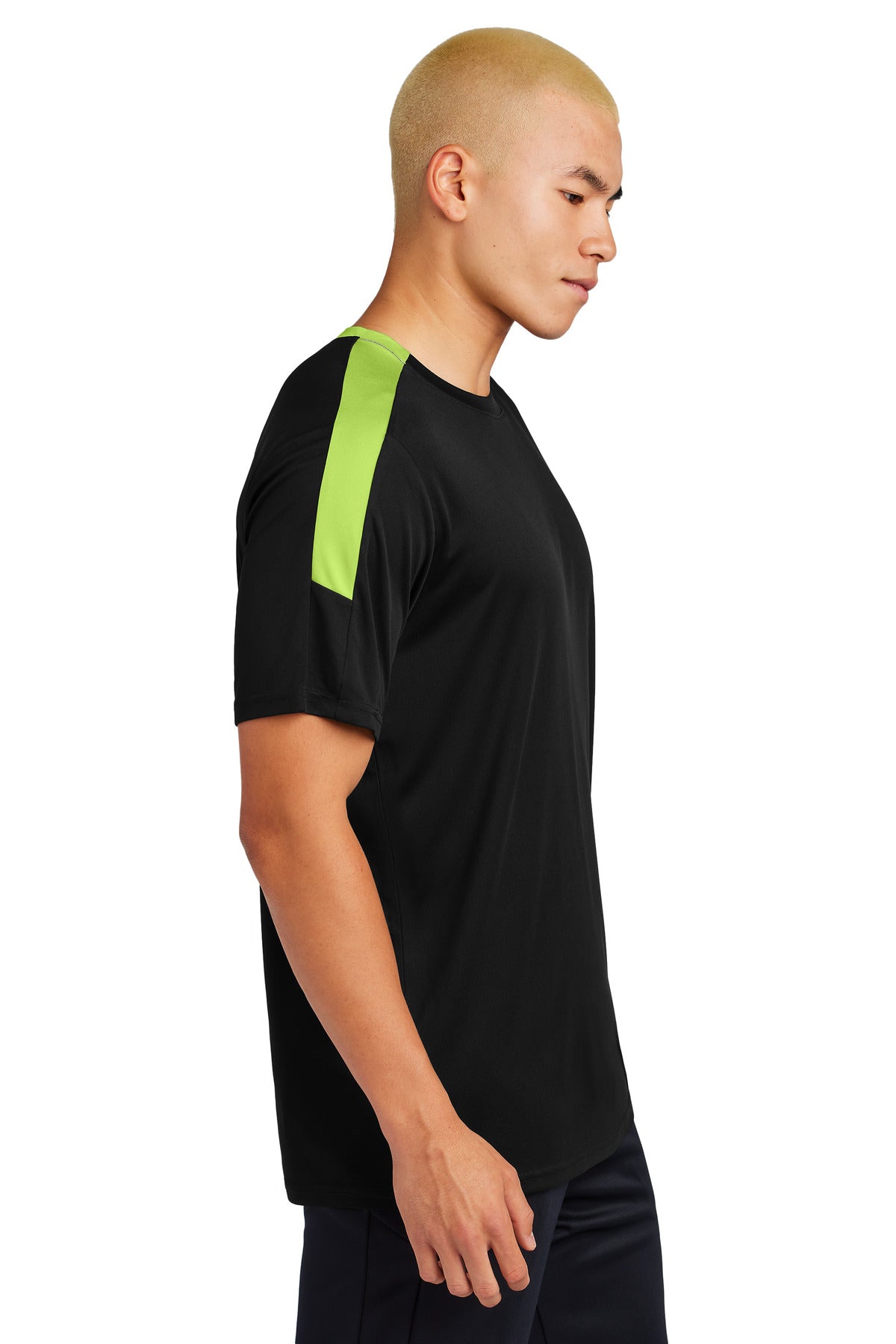 Blk/LmShk Sport-Tek Competitor United Crew ST100