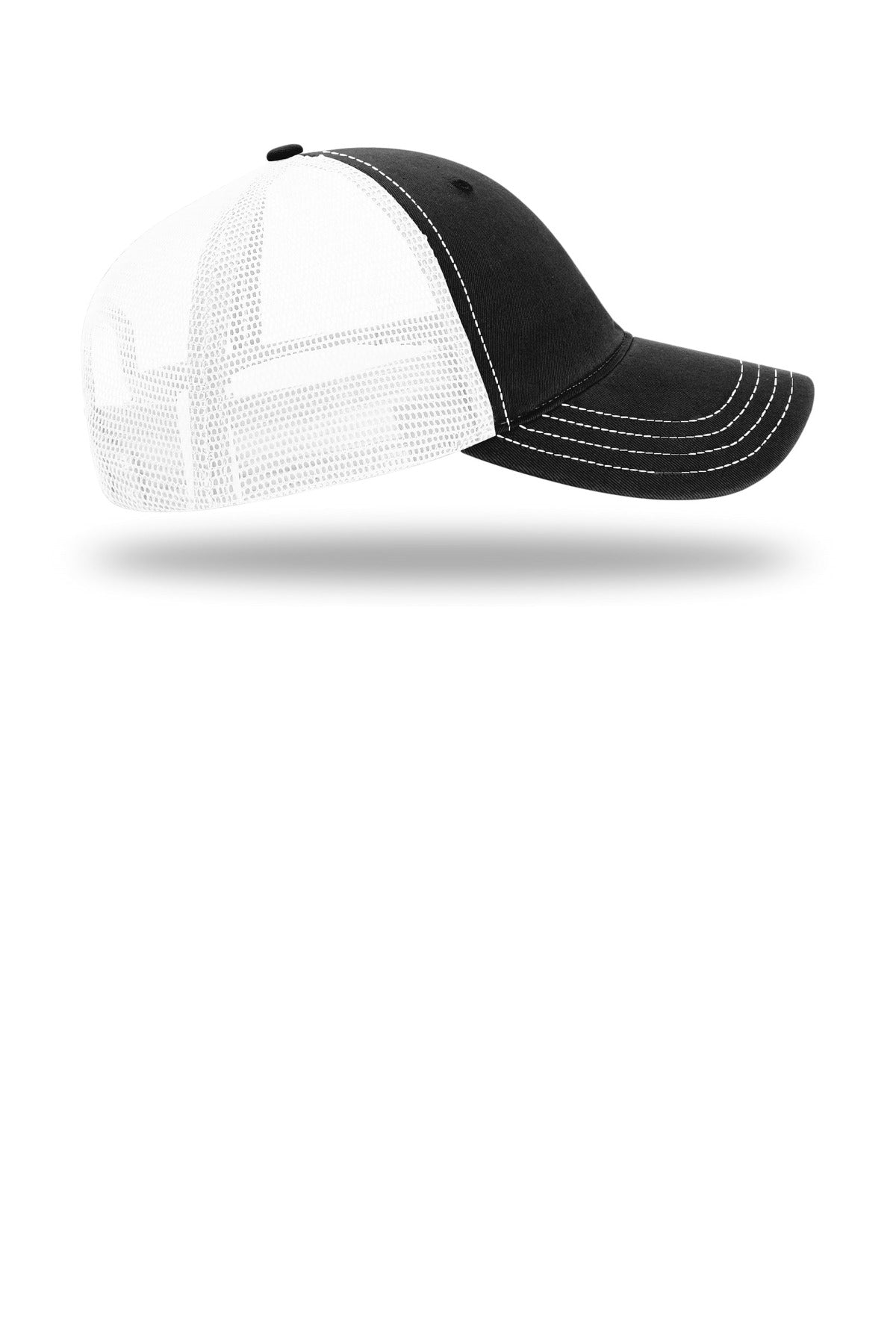 Blk/White Richardson Garment Washed Trucker 111
