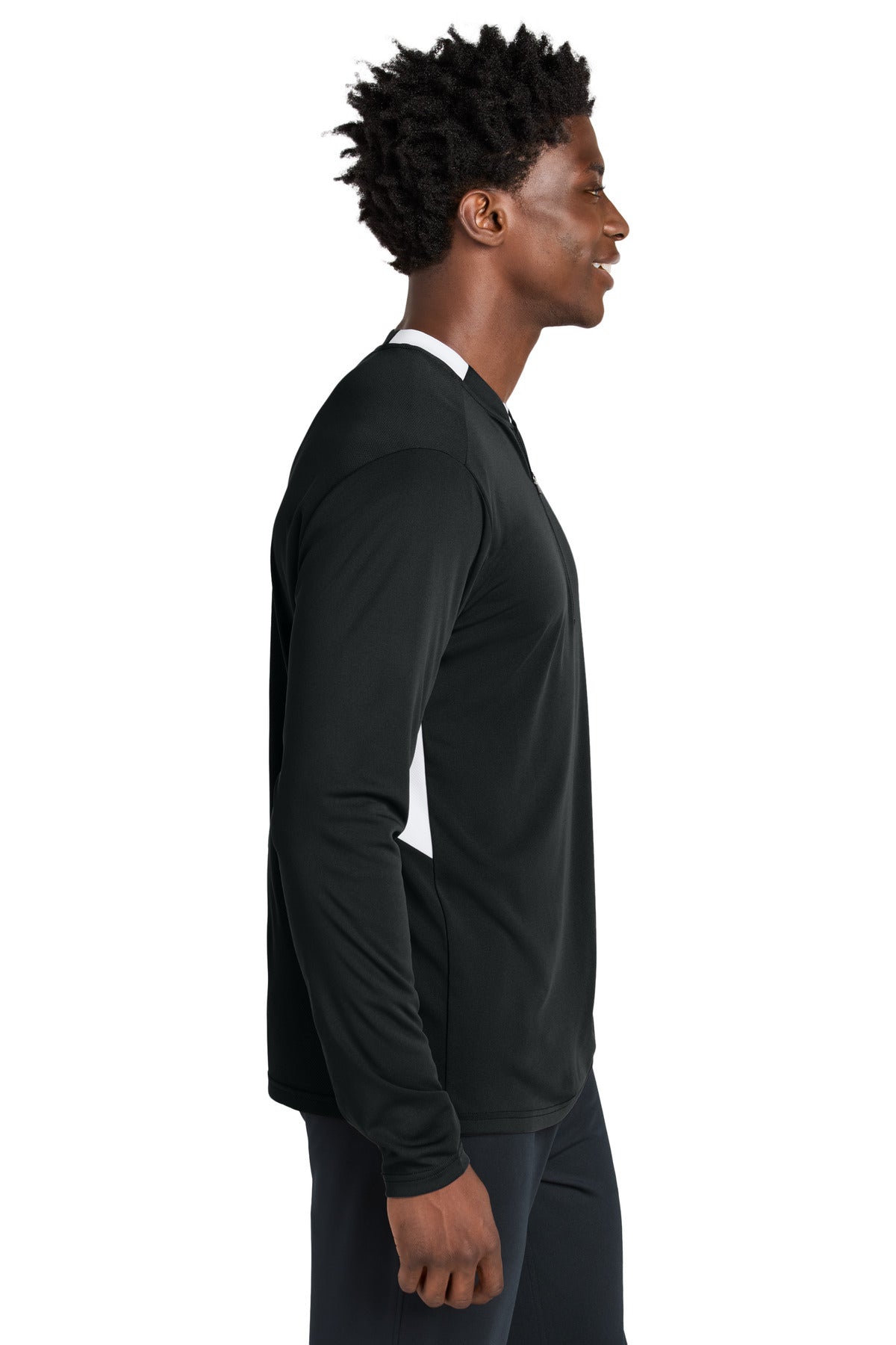 Blk/White Sport-Tek Club 1/4-Zip Pullover ST443