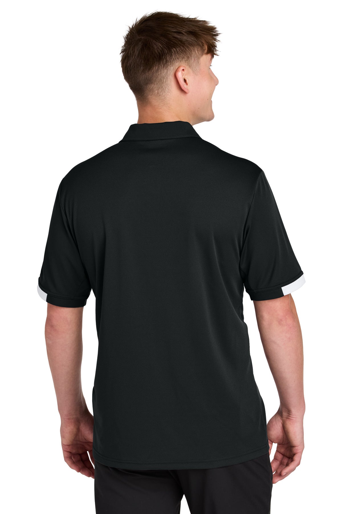 Blk/White Sport-Tek Club Colorblock Polo ST444