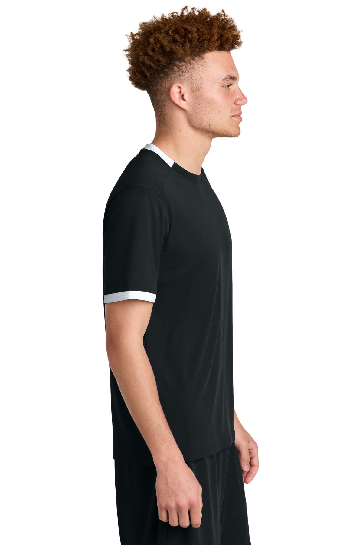 Blk/White Sport-Tek Club Short Sleeve Crew ST440