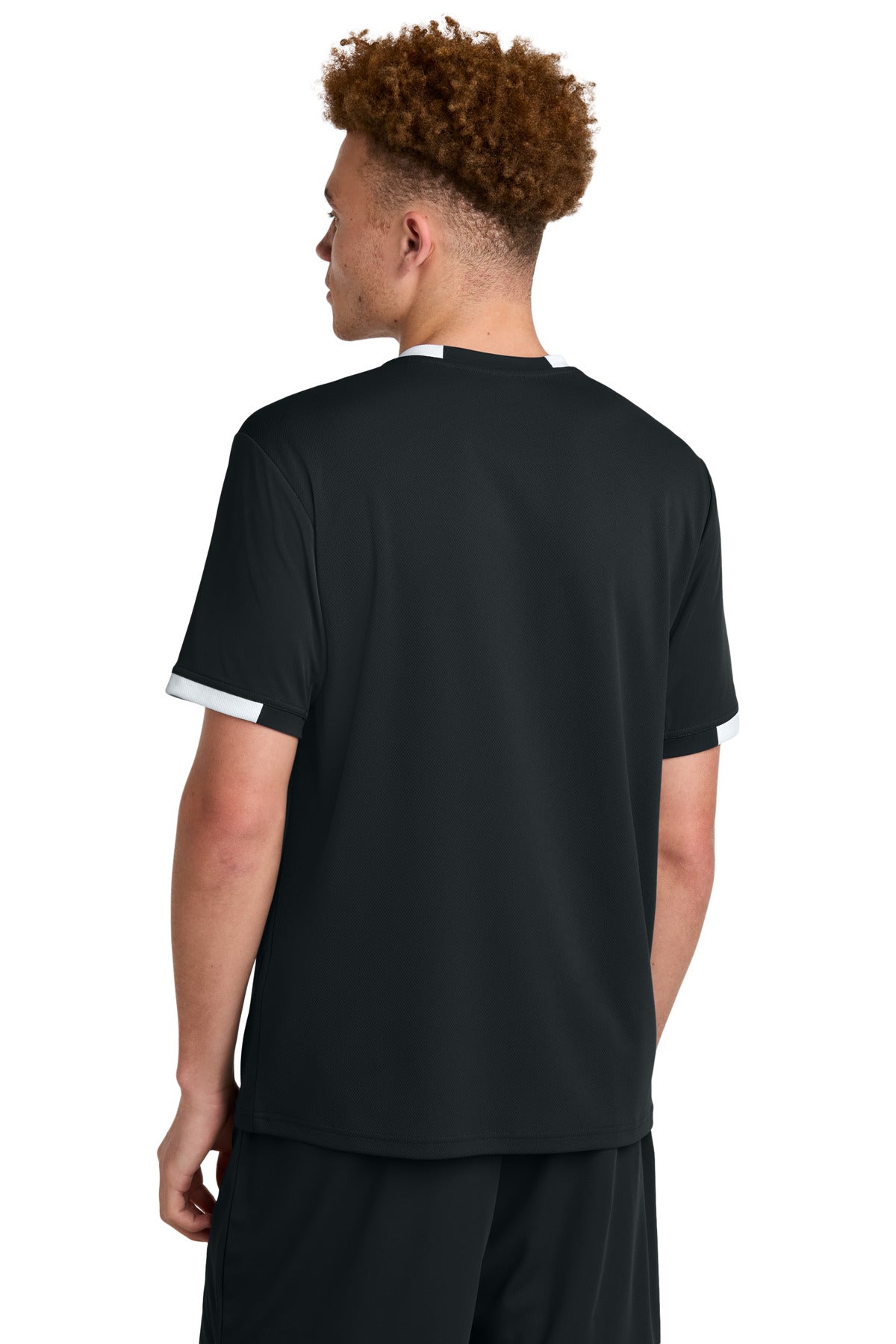 Blk/White Sport-Tek Club Short Sleeve Crew ST440