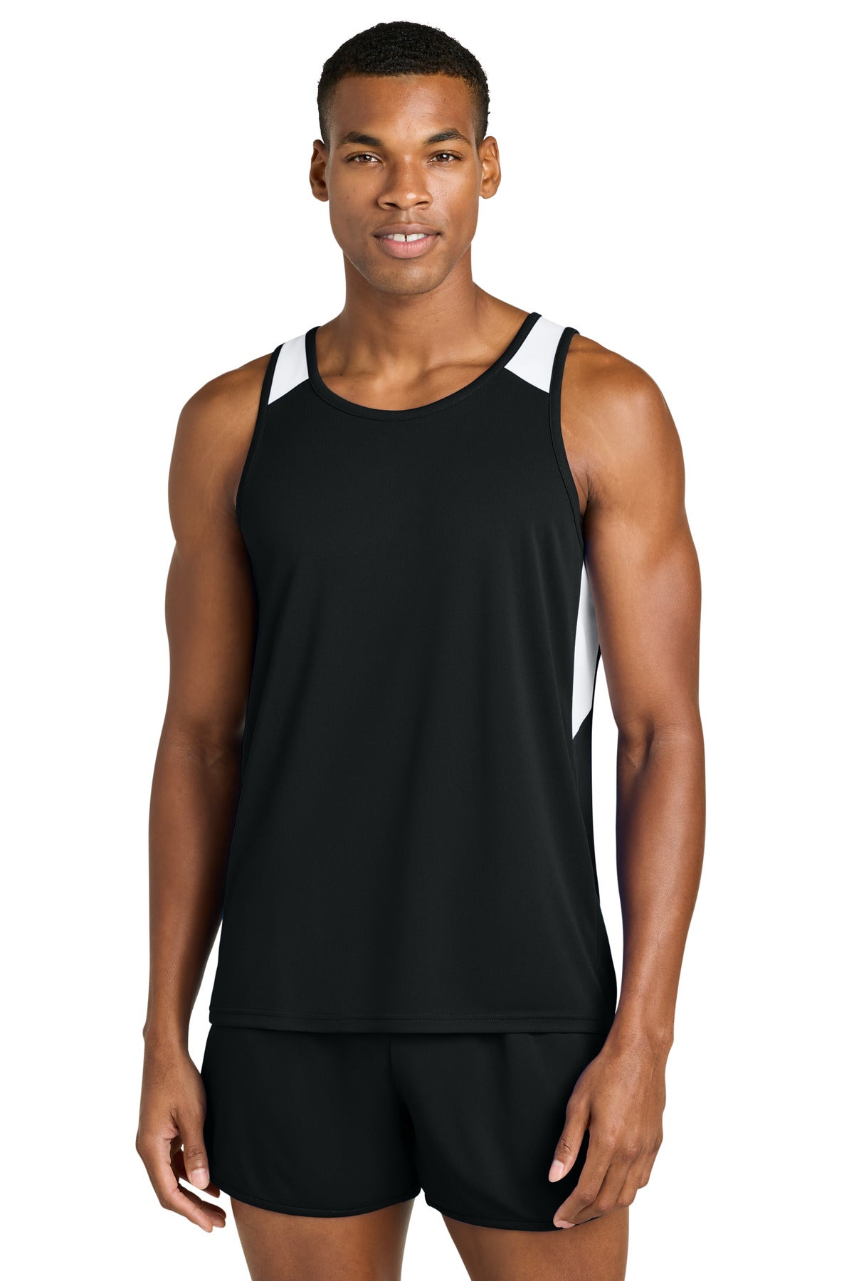 Blk/White Sport-Tek Club Track Tank ST446