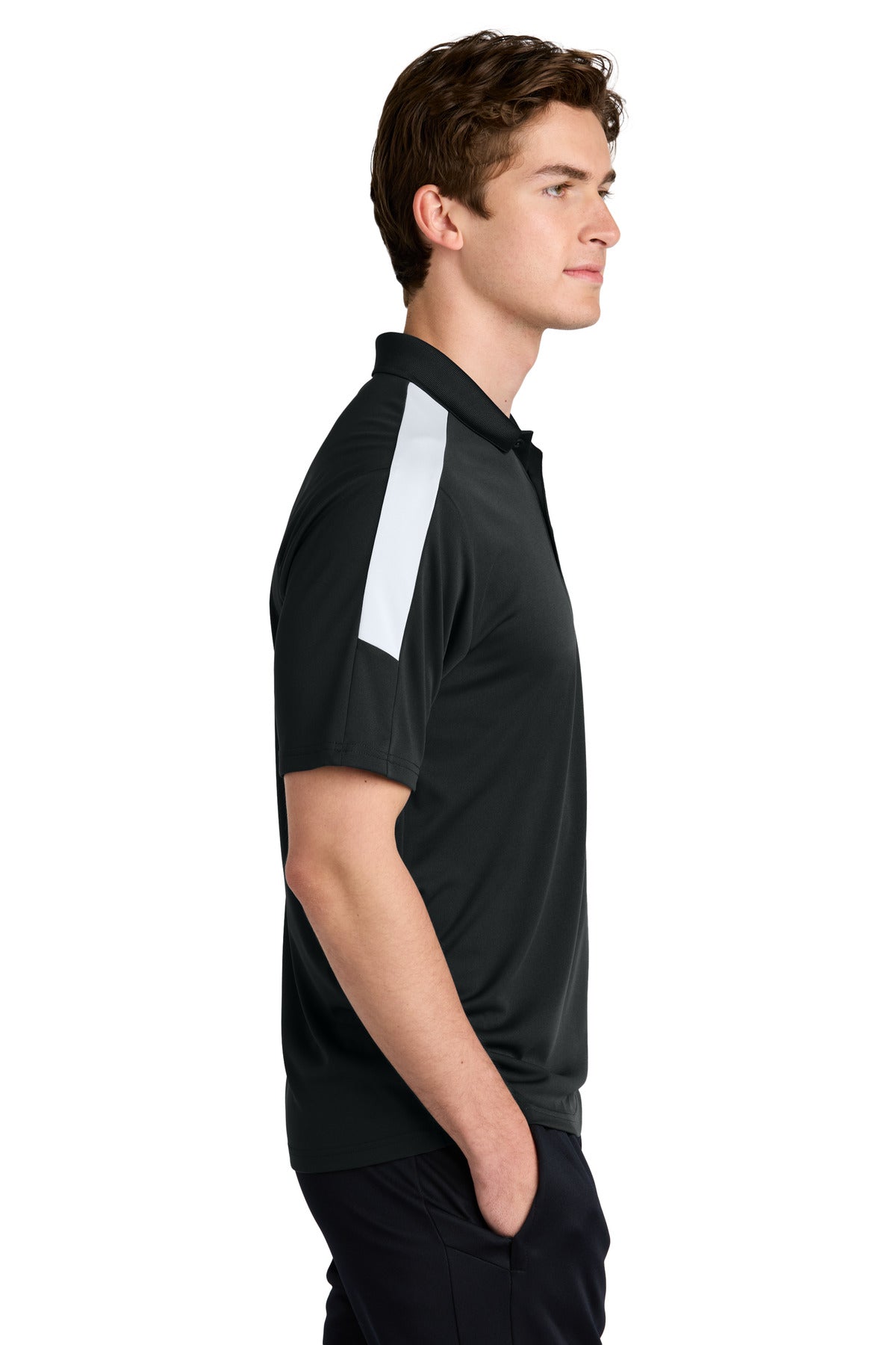 Blk/White Sport-Tek Competitor United Polo ST104