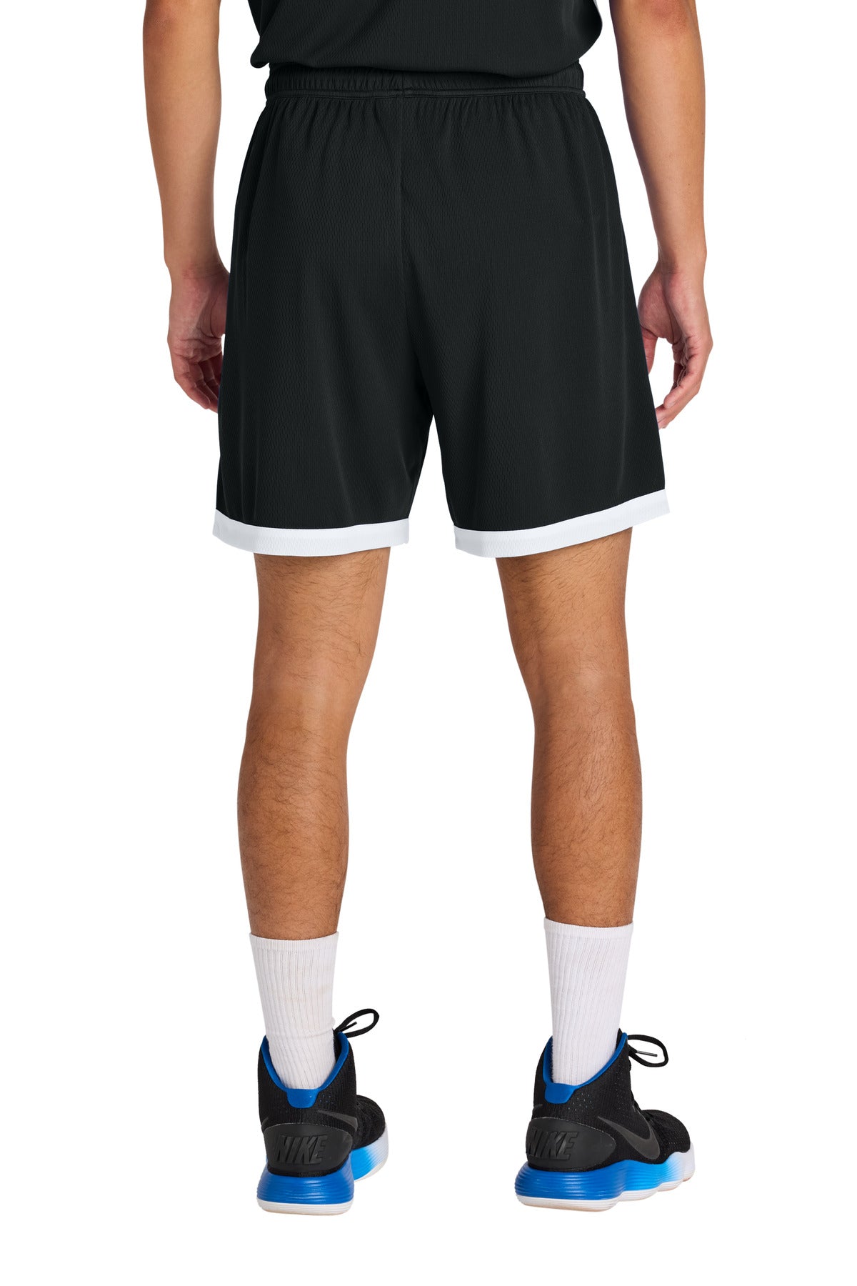 Blk/White Sport-Tek Rival Basketball 7"Short ST901