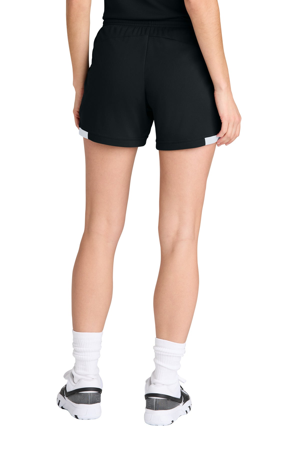 Blk/White Sport-Tek Women's Club 5" Short LST442
