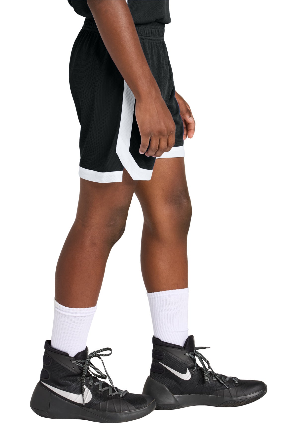 Blk/White Sport-Tek Youth Rival Basketball 5" Short YST901