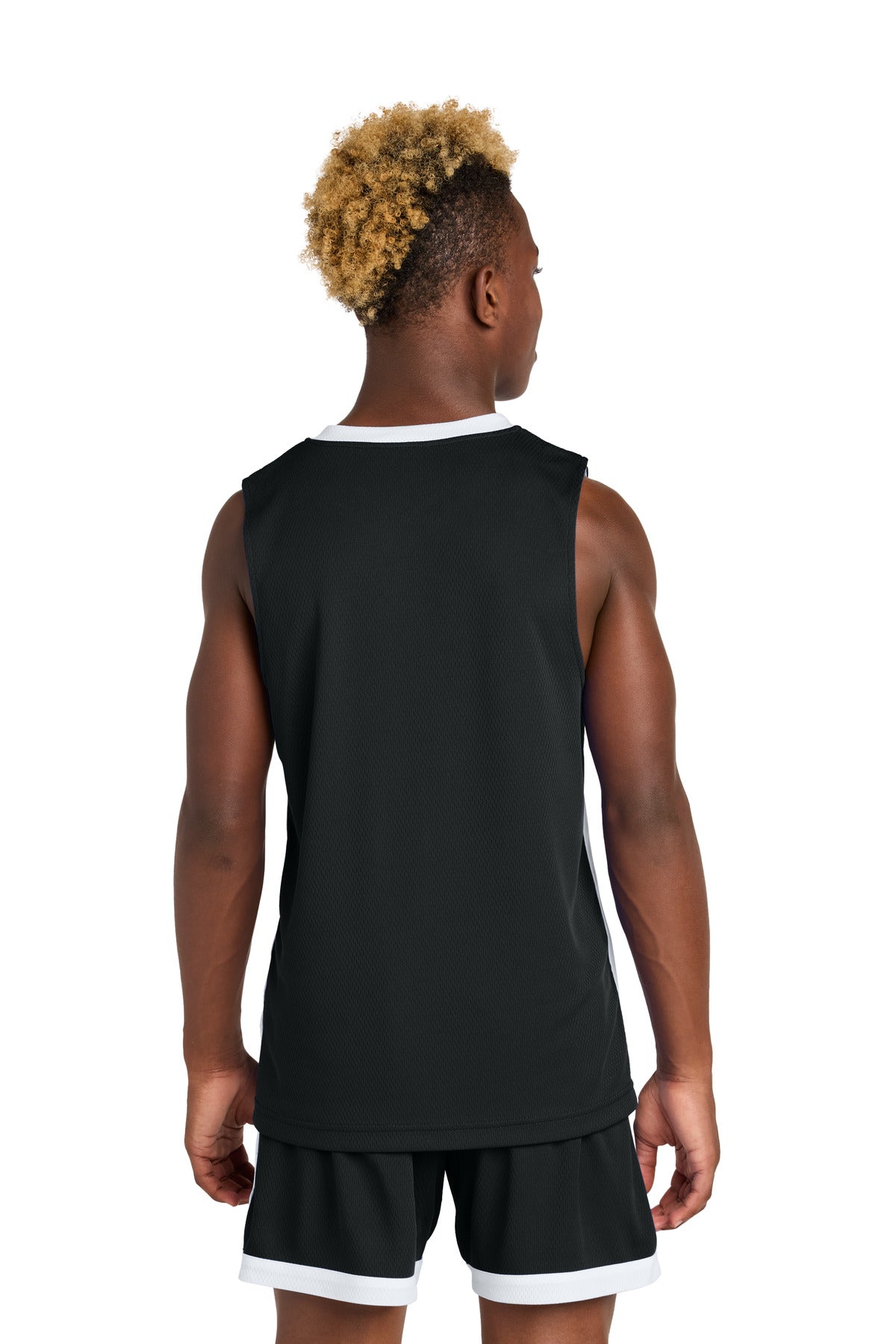 Blk/White Sport-Tek Youth Rival Basketball Rev Jersey YST900