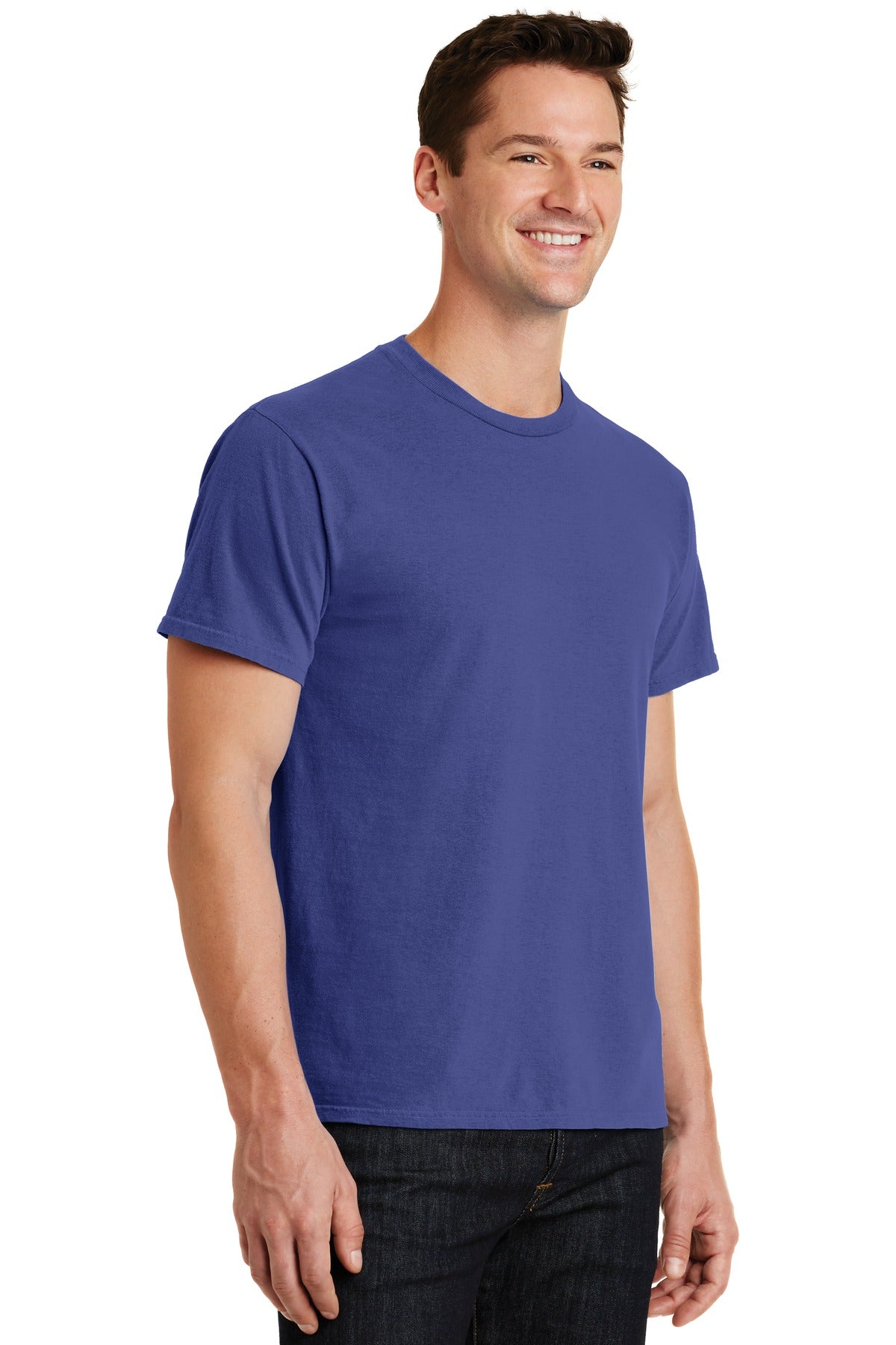Blue Iris Port & Co Beach Wash Garment-Dyed Tee. PC099