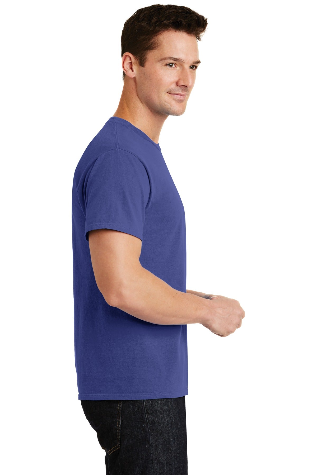 Blue Iris Port & Co Beach Wash Garment-Dyed Tee. PC099