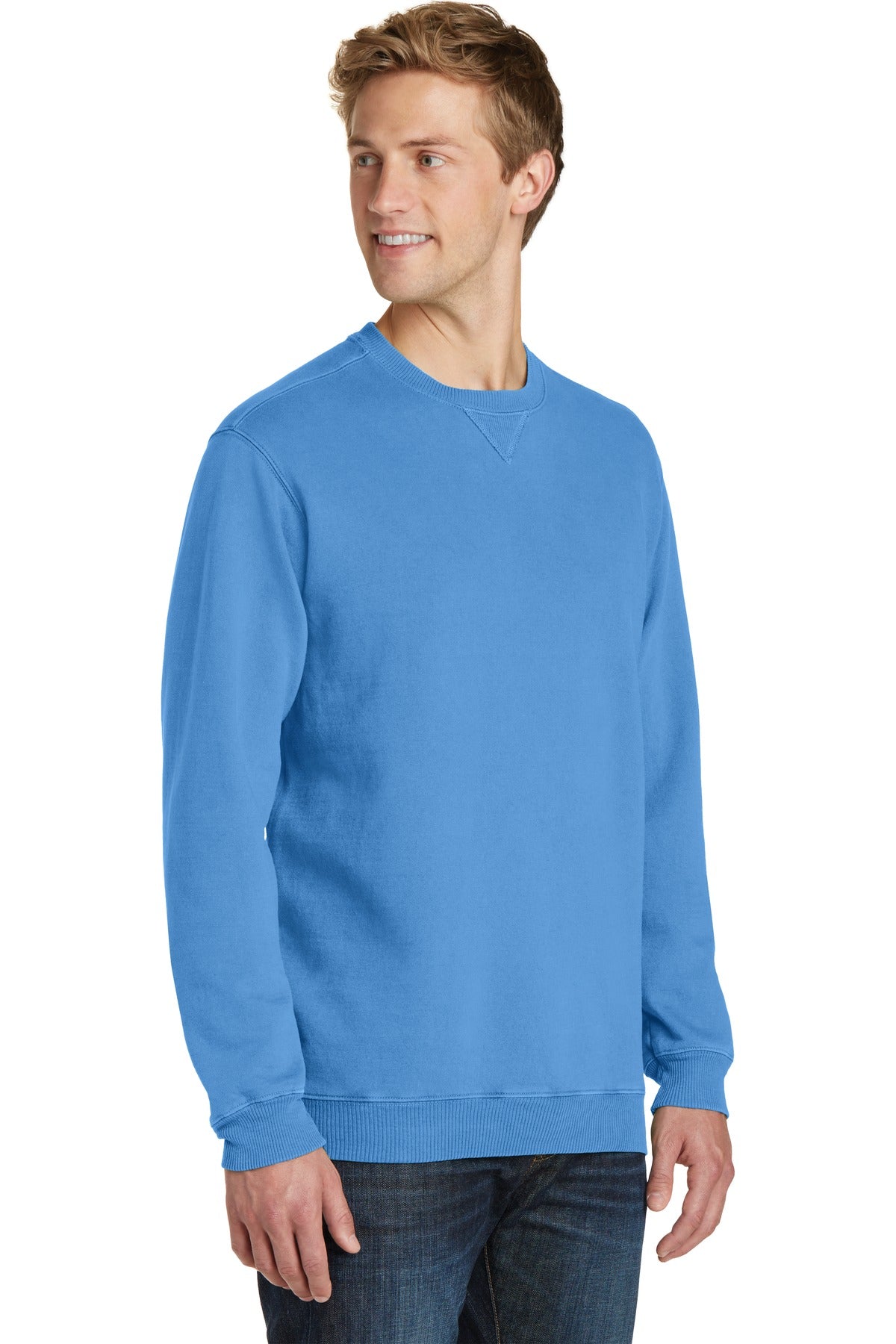 Blue Moon Port & Co Beach Wash Garment-Dyed Crewneck Sweatshirt PC098