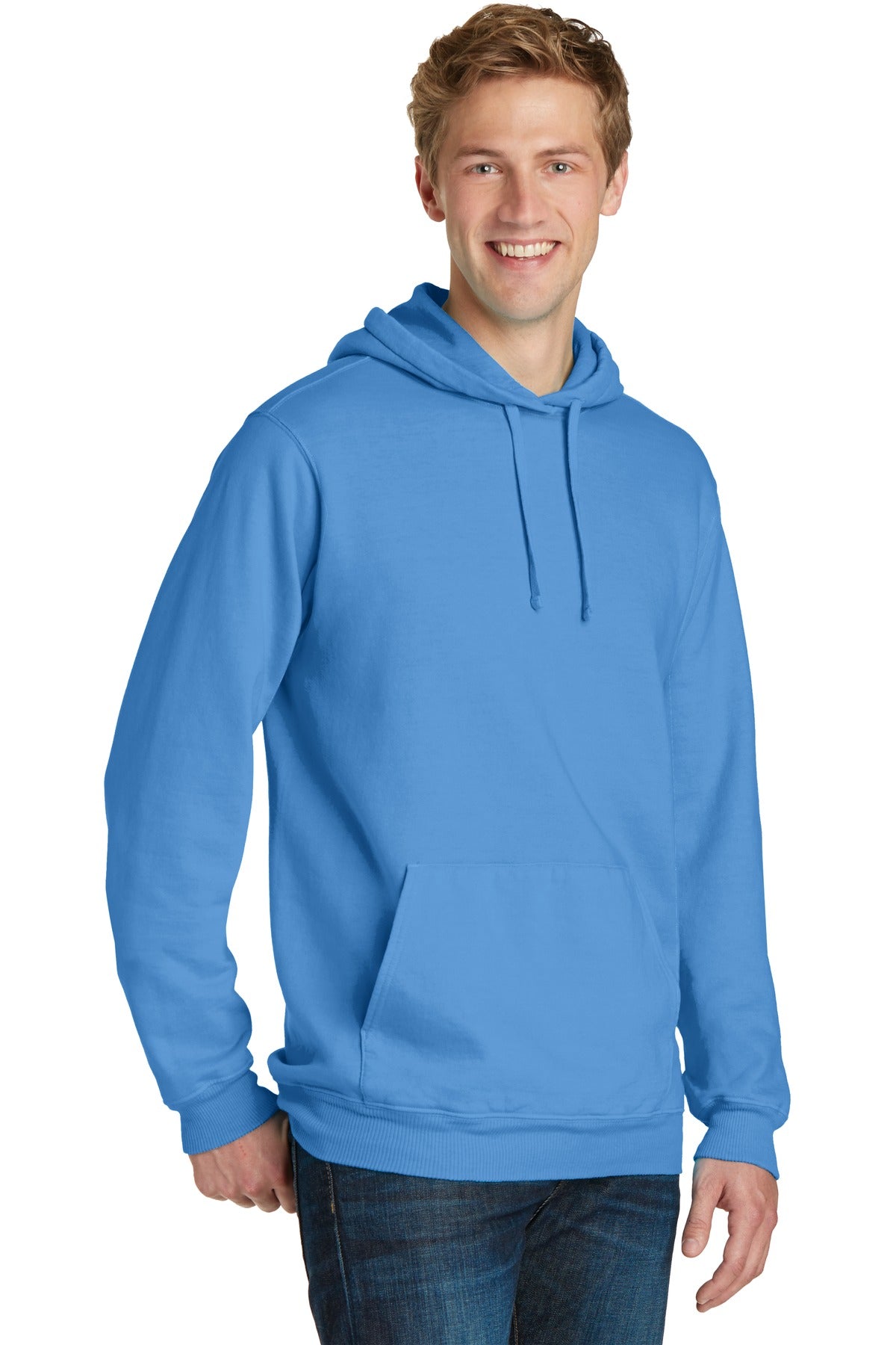 Blue Moon Port & Co Beach Wash Garment-Dyed Pullover Hooded Sweatshirt. PC098H