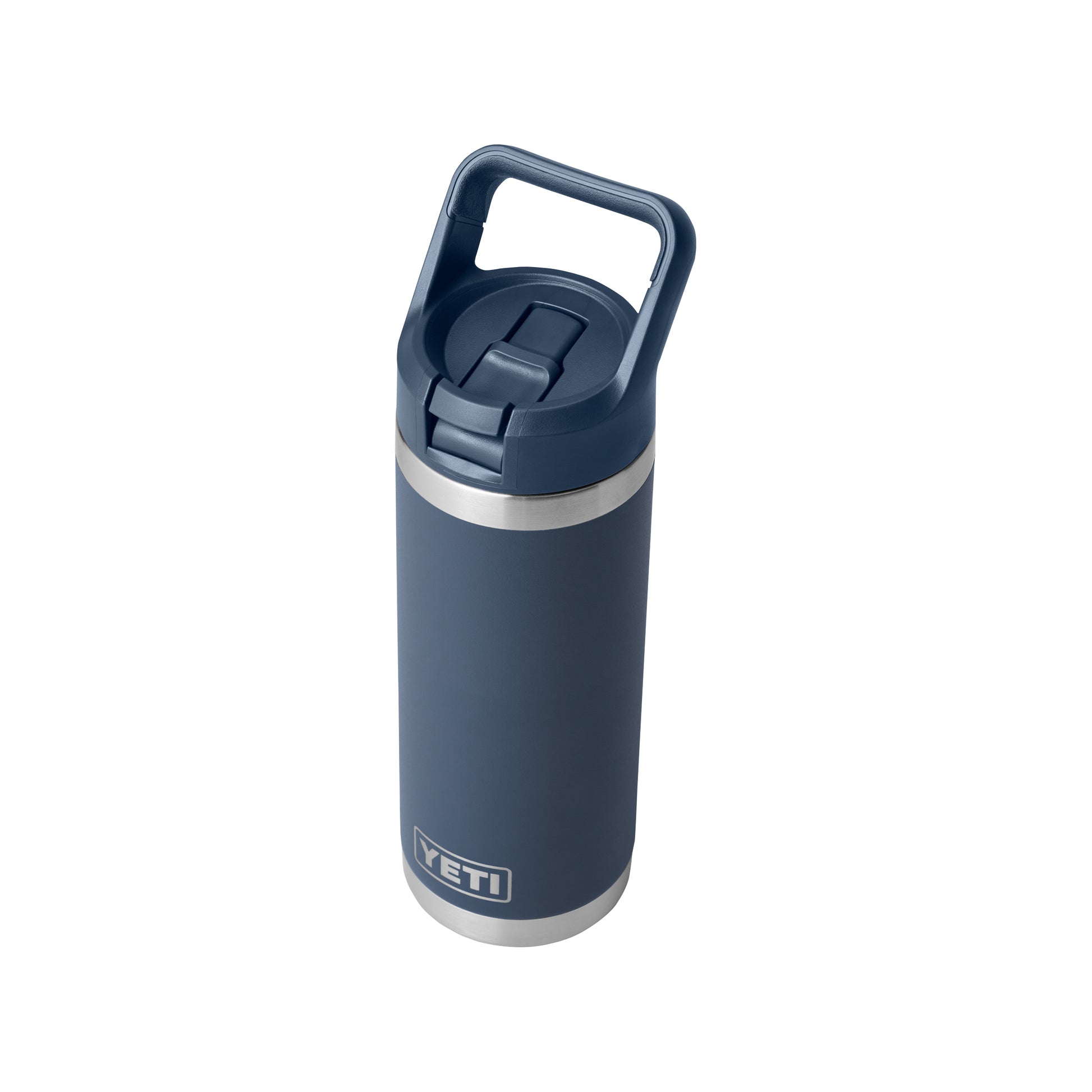 Blue-Navy Rambler® 18 oz Water Bottle with Color-Matched Straw Cap plain