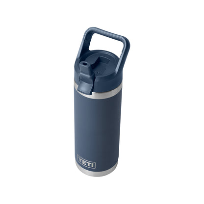 Blue-Navy Rambler® 18 oz Water Bottle with Color-Matched Straw Cap plain