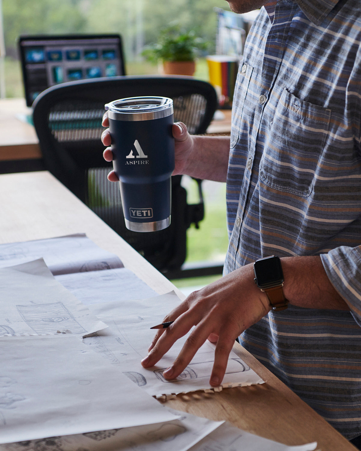 Blue-Navy Rambler® 30 oz Tumbler with MagSlider™ Lid