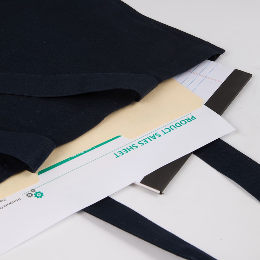 Blue Organic 8oz Cotton Double Stitch Tote plain