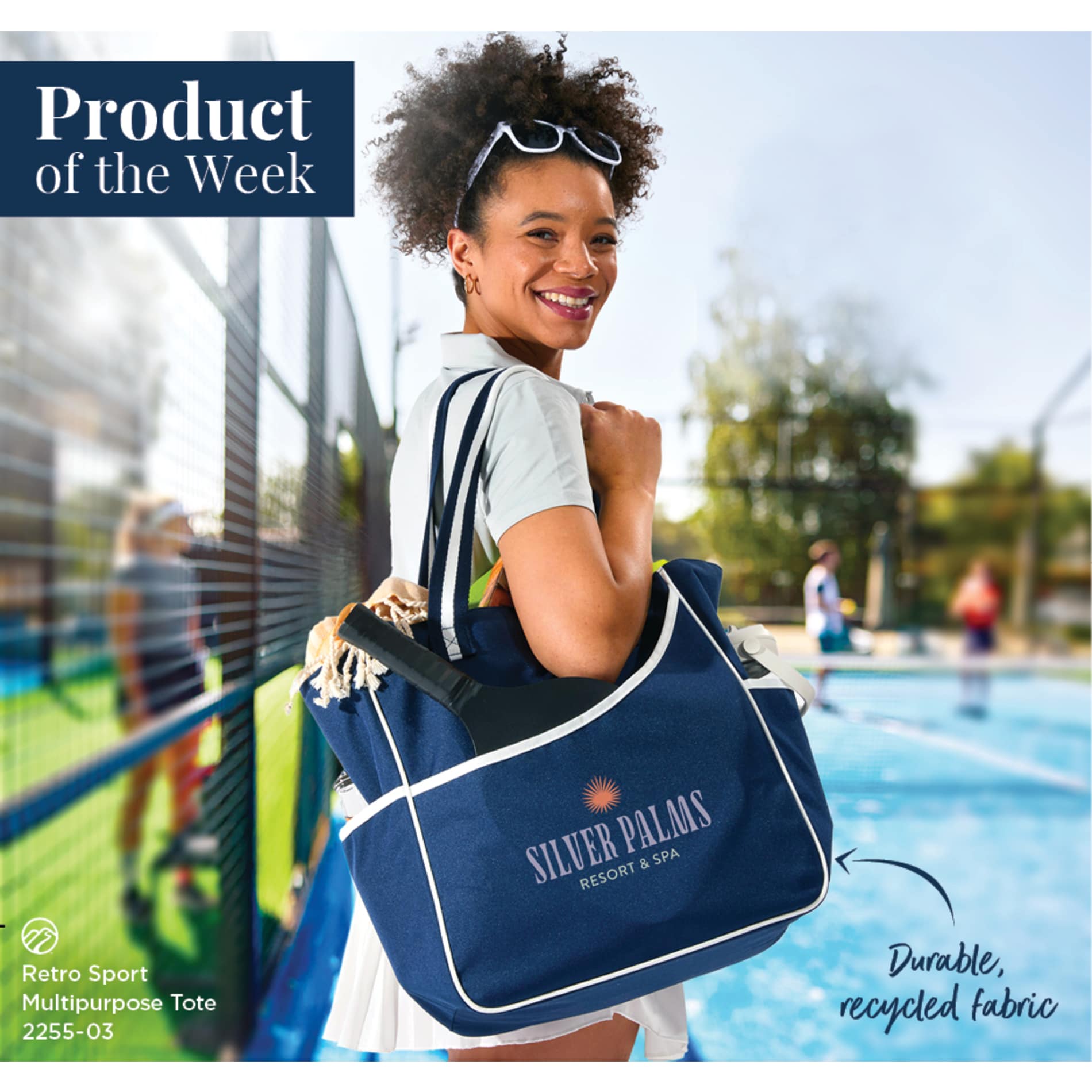 Blue Retro Sport Multipurpose Tote