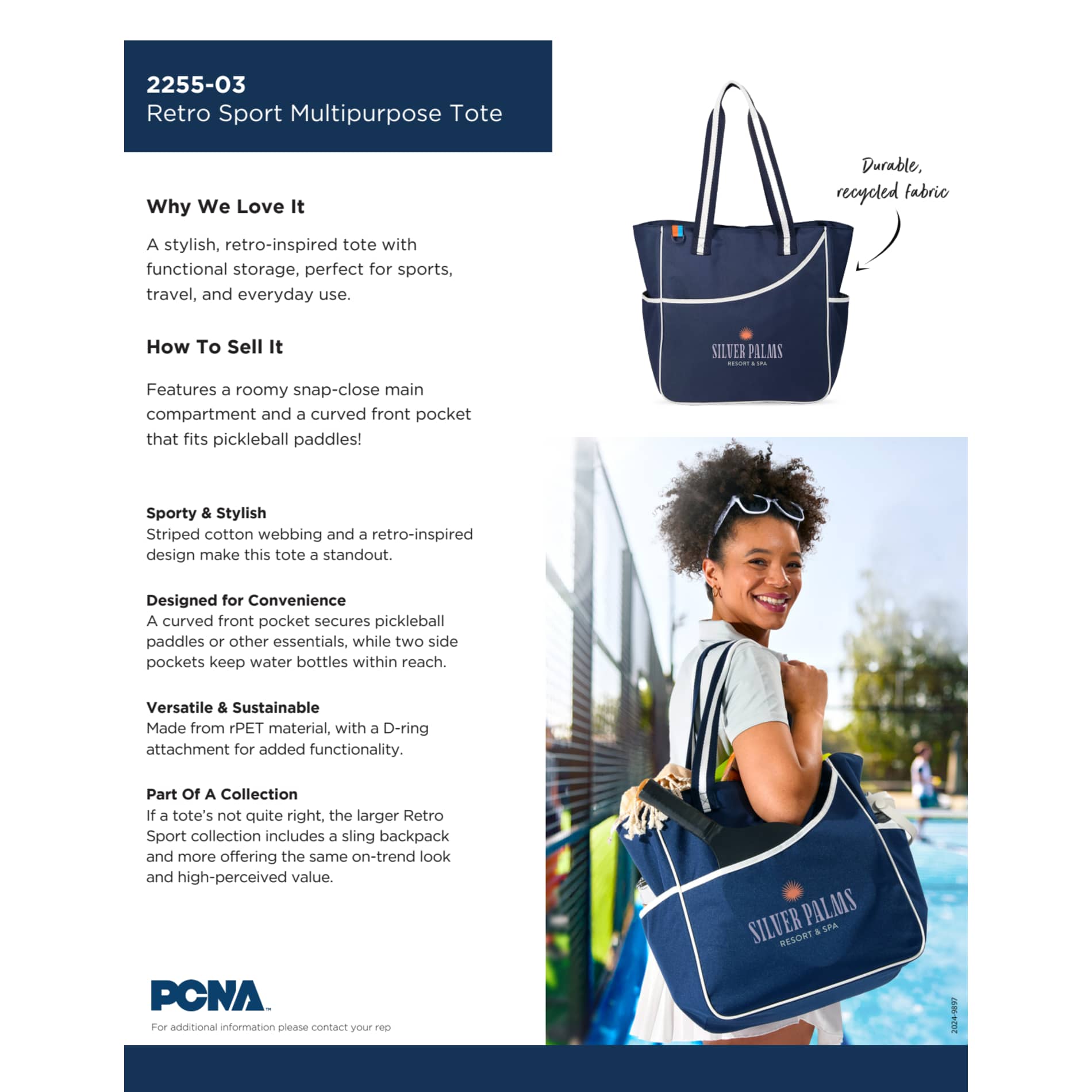 Blue Retro Sport Multipurpose Tote