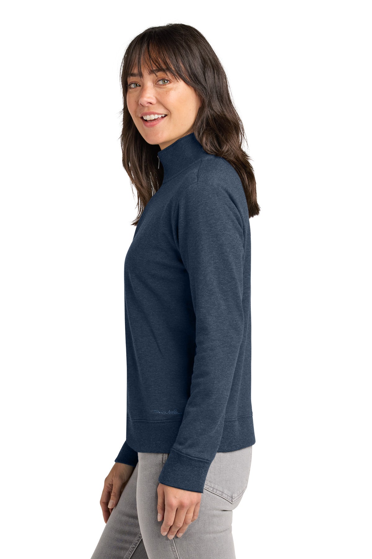 BlueHthr TravisMathew Women's Ocean Villa 1/4-Zip TMA41428
