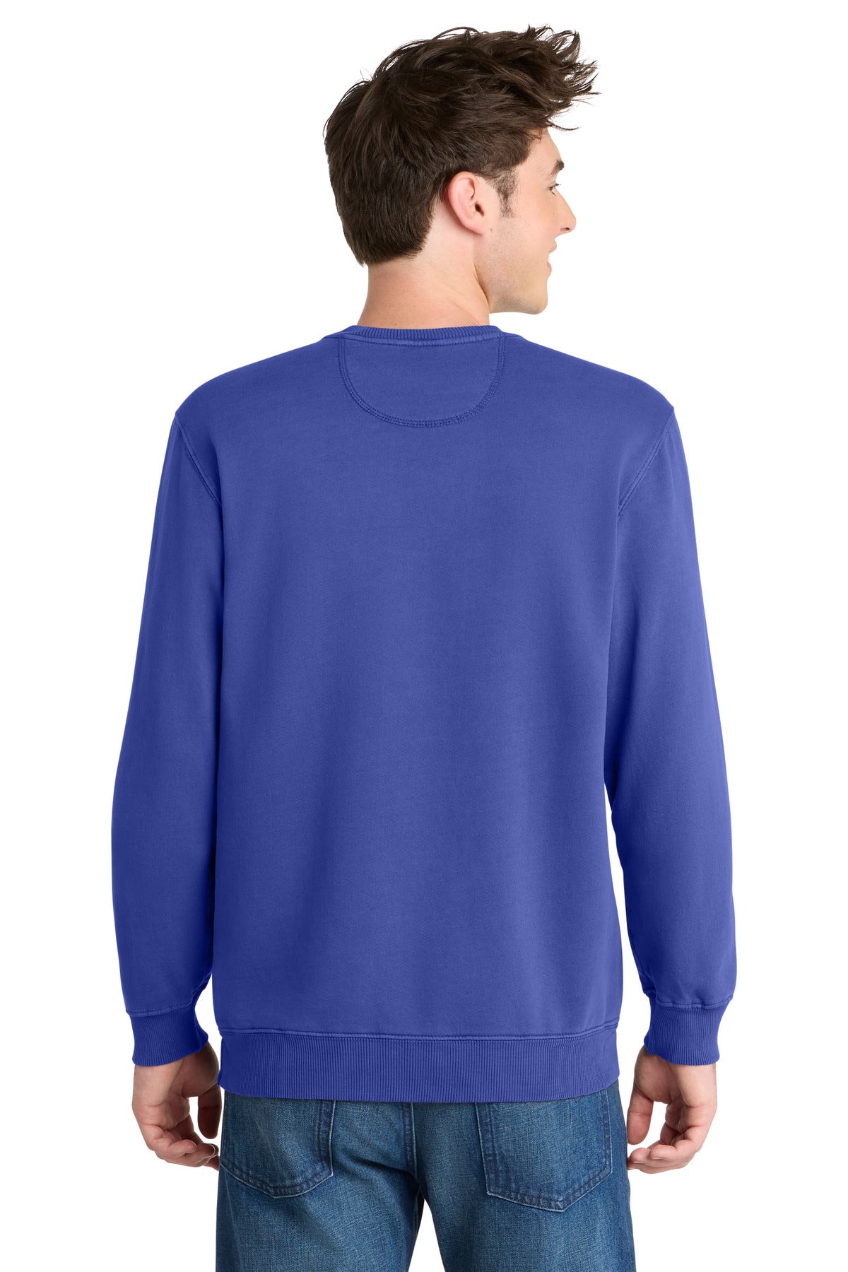 BlueIris Port & Co Beach Wash Garment-Dyed Crewneck Sweatshirt PC098