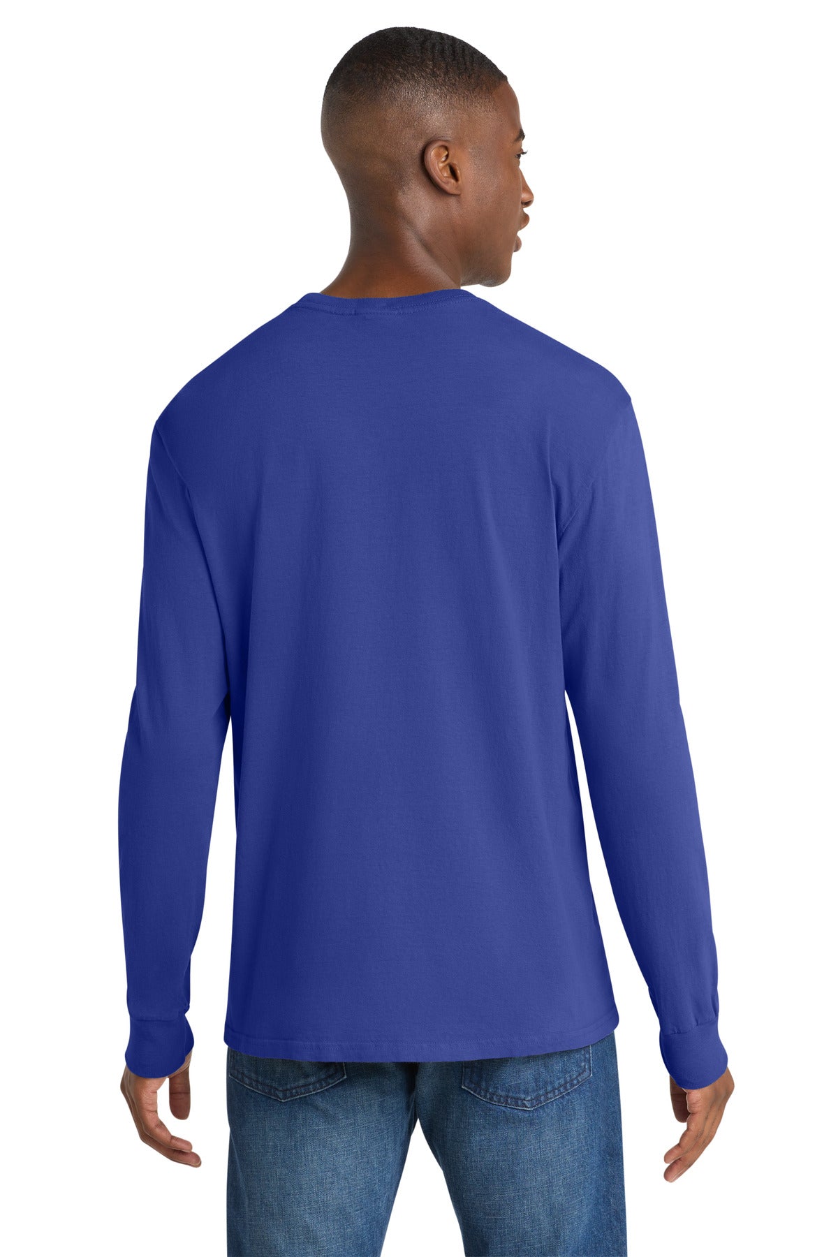 BlueIris Port & Co Beach Wash Garment-Dyed Long Sleeve Tee PC099LS