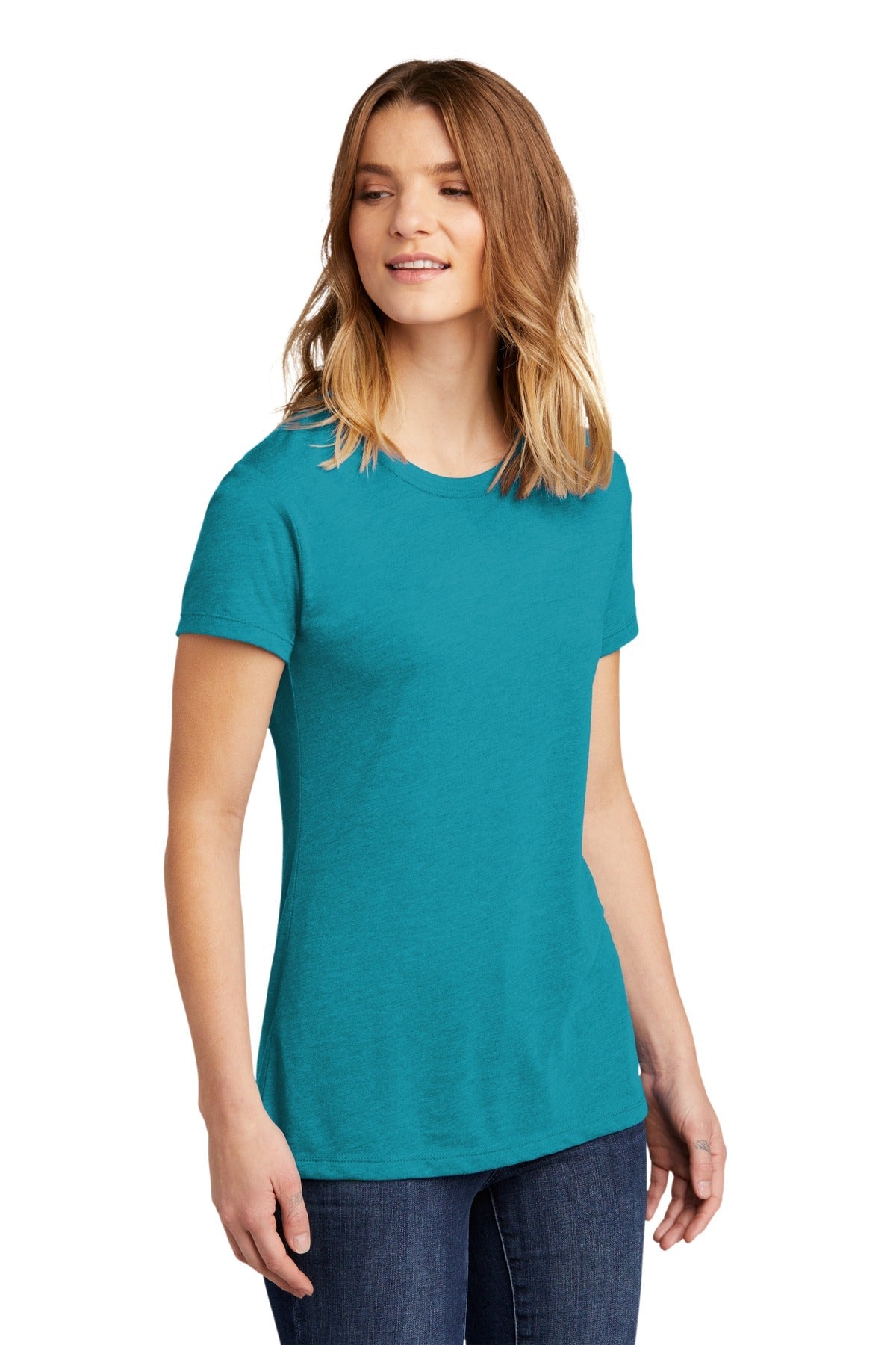 BondiBlue Next Level Apparel Women's CVC Tee. NL6610
