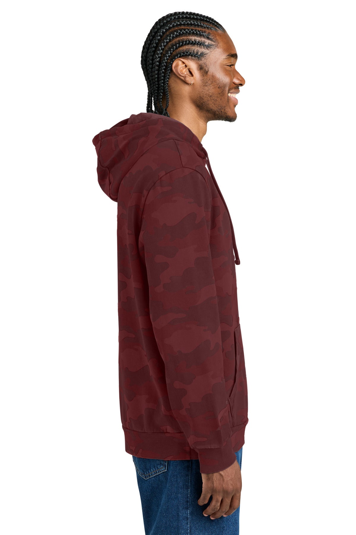 Bordeaux District Wash Camo Fleece Hoodie DT2200C