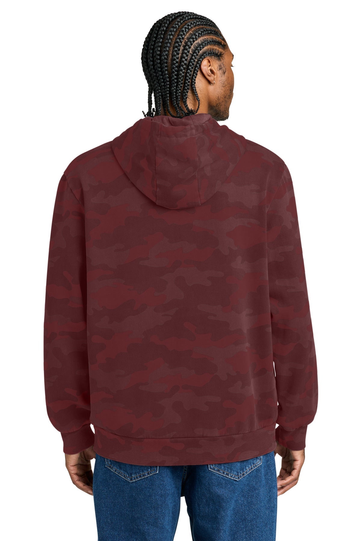 Bordeaux District Wash Camo Fleece Hoodie DT2200C