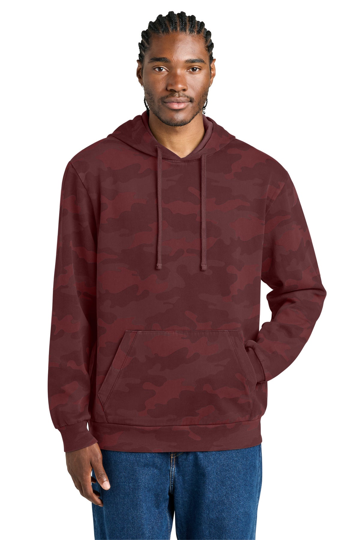 Bordeaux District Wash Camo Fleece Hoodie DT2200C