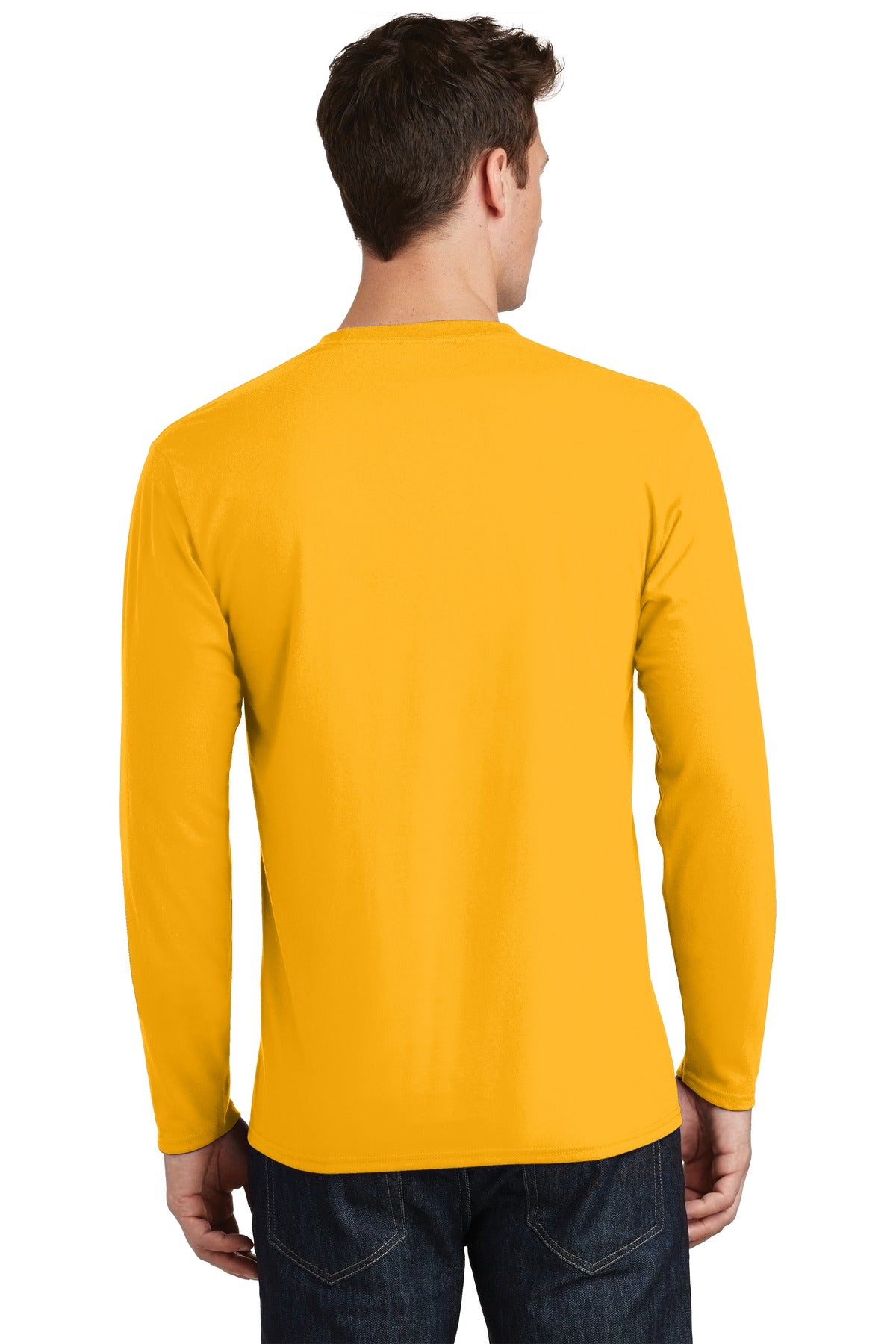 Bright Gold Port & Co Long Sleeve Fan Favorite Tee. PC450LS