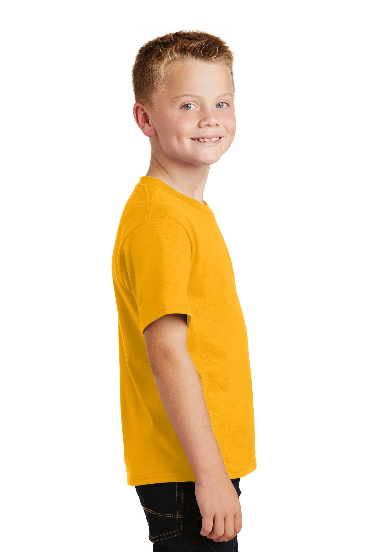 Bright Gold Port & Co Youth Fan Favorite Tee. PC450Y