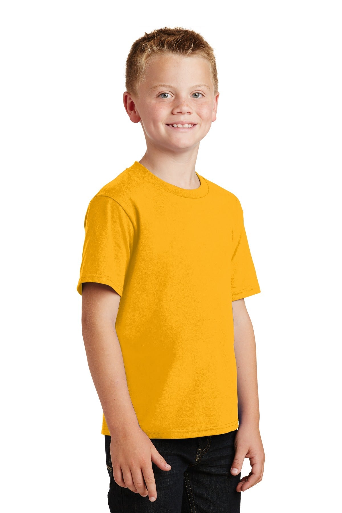 Bright Gold Port & Co Youth Fan Favorite Tee. PC450Y