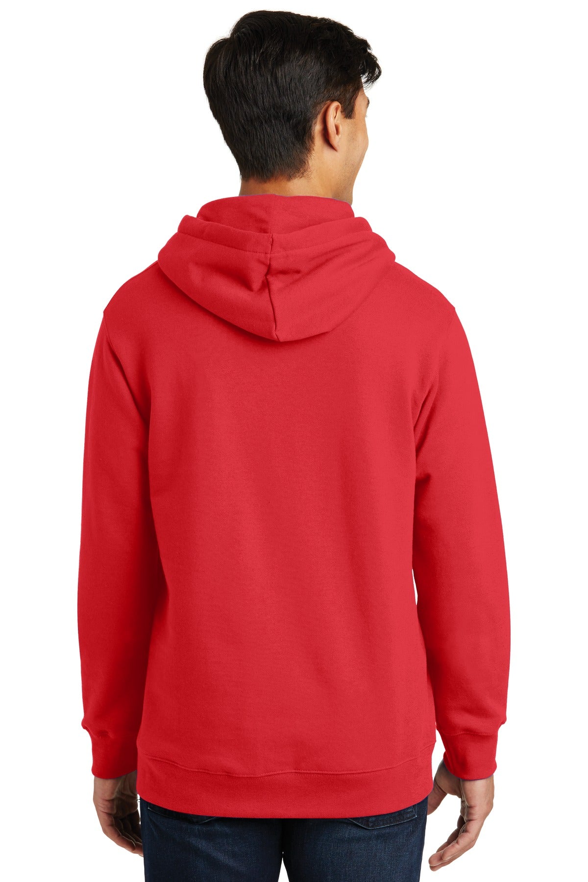 Bright Red Port & Co Fan Favorite Fleece Pullover Hooded Sweatshirt. PC850H