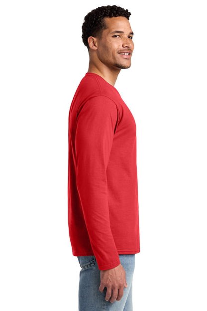 Bright Red Port & Co Long Sleeve Fan Favorite Tee. PC450LS