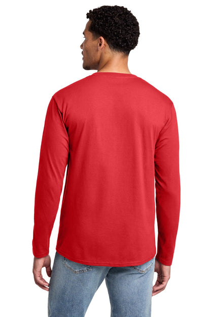 Bright Red Port & Co Long Sleeve Fan Favorite Tee. PC450LS