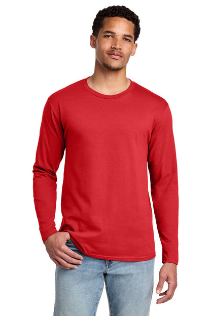 Bright Red Port & Co Long Sleeve Fan Favorite Tee. PC450LS