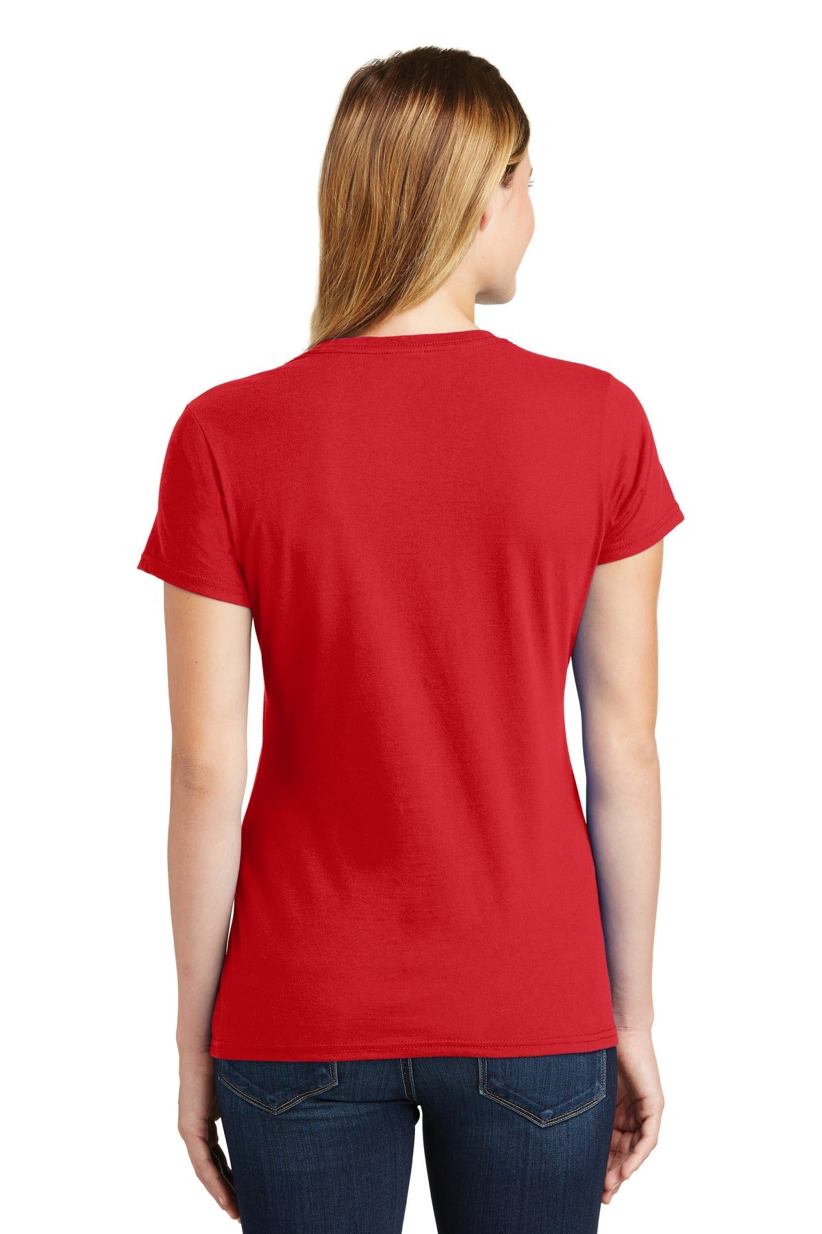Bright Red Port & Co Women's Fan Favorite Tee. LPC450