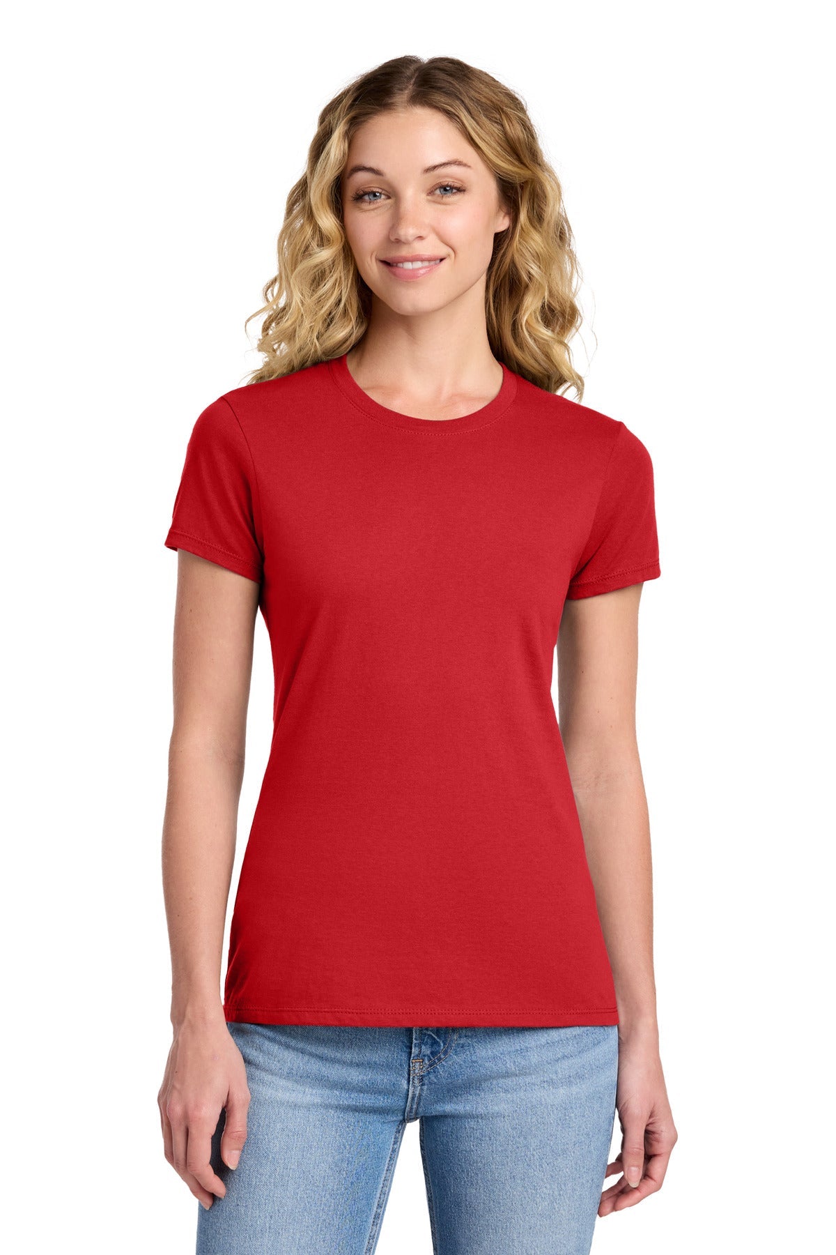 Bright Red Port & Co Women's Fan Favorite Tee. LPC450