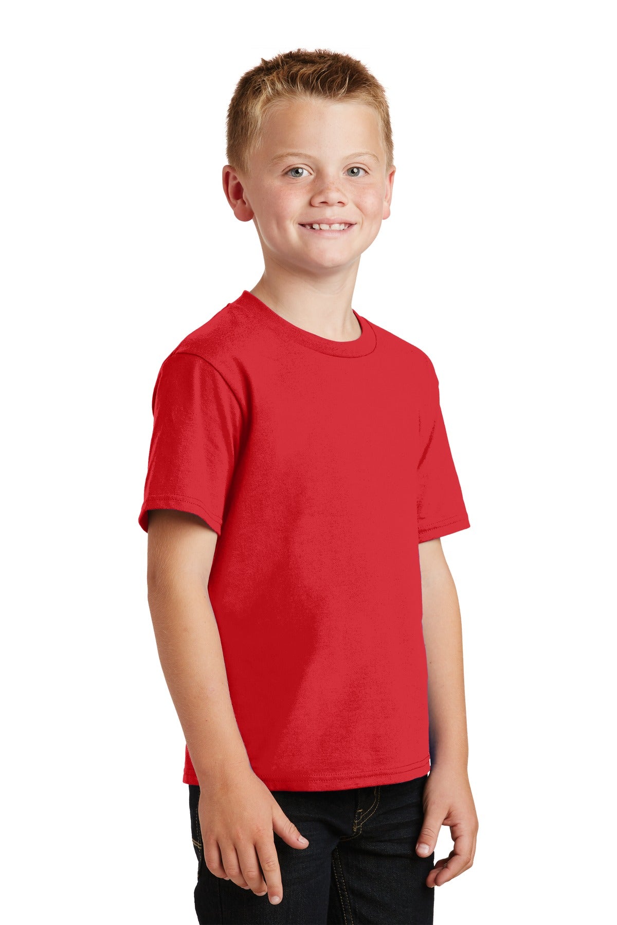 Bright Red Port & Co Youth Fan Favorite Tee. PC450Y