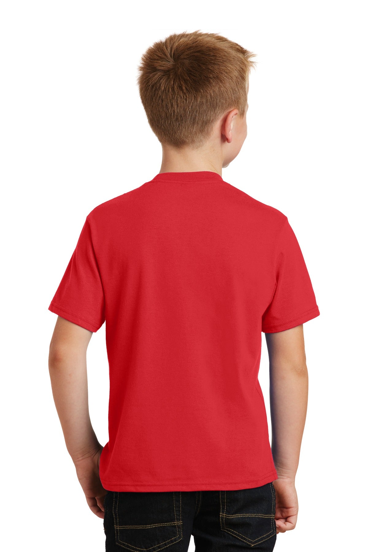 Bright Red Port & Co Youth Fan Favorite Tee. PC450Y