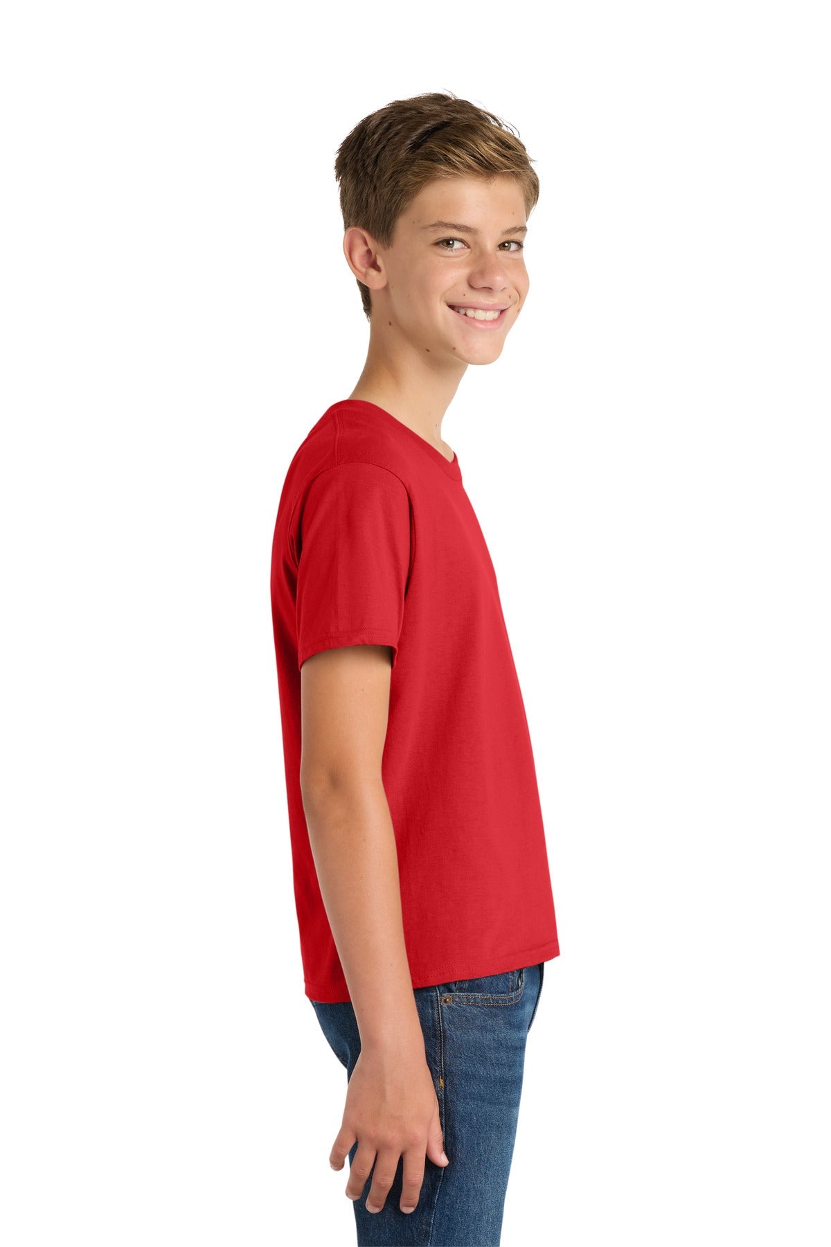 Bright Red Port & Co Youth Fan Favorite Tee. PC450Y